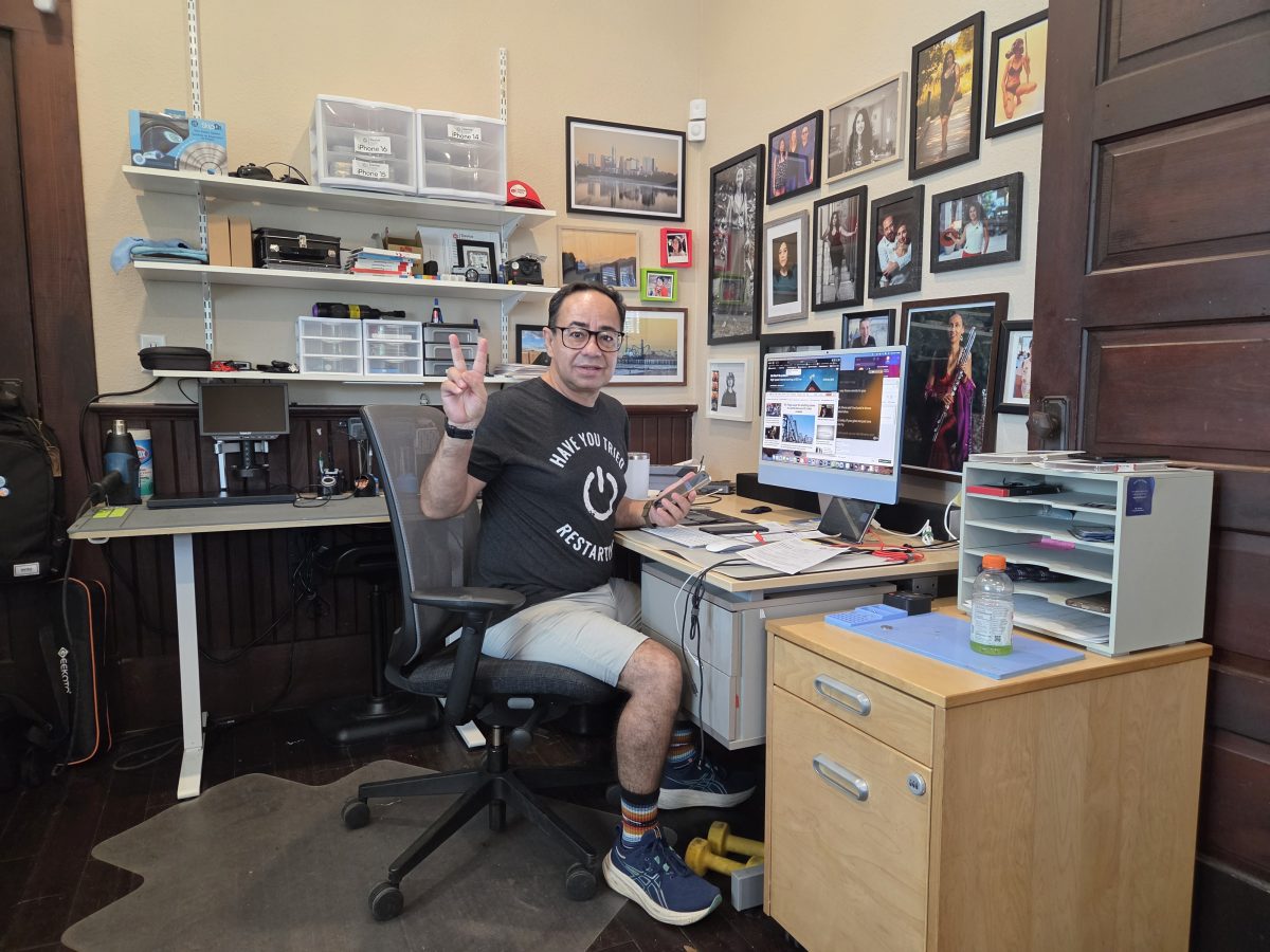 Jaime Becerra at his desk at Device Hero